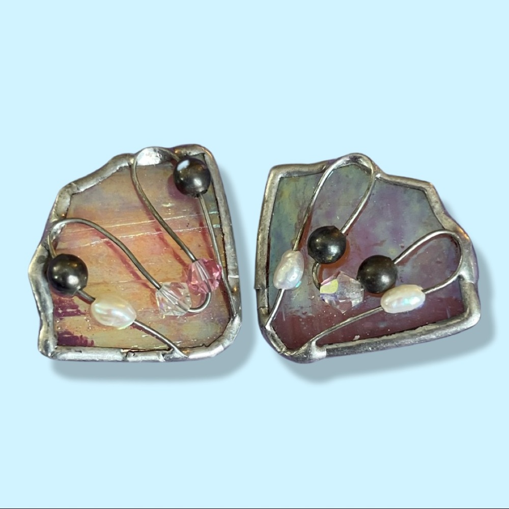 Beautiful Unique Stained Glass Earrings